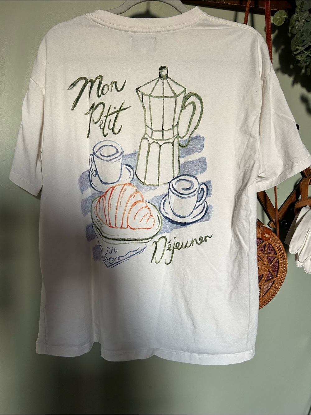 Women’s White 'Mon Petit Déjeuner' Graphic Tee - Classic Short Sleeve